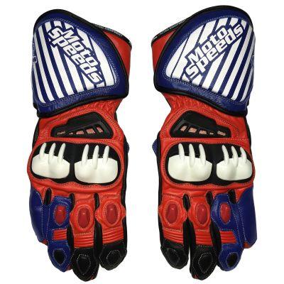 Andrea Dovizioso Profi-Motorradhandschuhe Blau MotoGP 2016