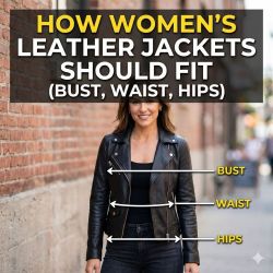 How Women’s Leather Jackets Should Fit (Bust, Waist, Hips)
