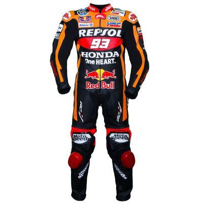Der schwarze Lederkombi von Marc Marquez für die Honda MotoGP 2017
