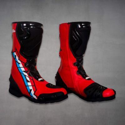 Michael Van Der Mark Rote Motorradstiefel WSBK 2023