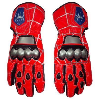Motorradhandschuhe aus Leder Spiderman