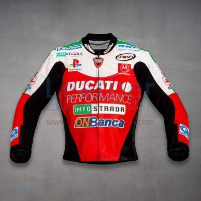 Vintage Ducati Lederjacke Troy Bayliss WSBK 2001