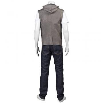 Mode Leder Weste mit Kapuze