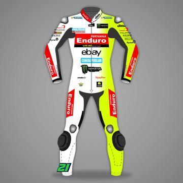 Motorradleder Weiß Franco Morbidelli MotoGP 2025