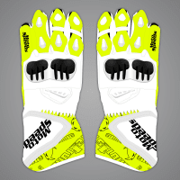 Weisse Motorrad-Handschuhe