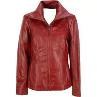 Rote Lederjacke Mode