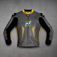 graue Motorradjacke