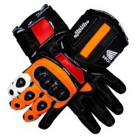 Schwarze Lederhandschuhe Motorrad