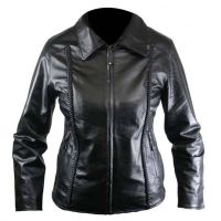 Geflochtene Leder Bikerjacke