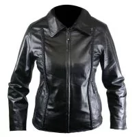 Geflochtene Leder Bikerjacke