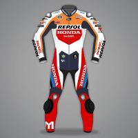 Luca Marini Repsol Bike Leathers MotoGP 2024 front view