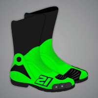 Neon-Grüne Motorradstiefel