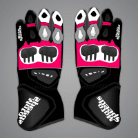 Pink und schwarze Motorrad-Handschuhe