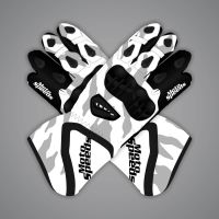 Weisse Moto-Handschuhe